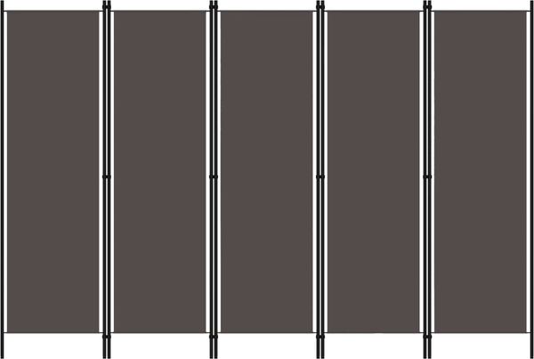 vidaXL 5-tlg. Raumteiler Anthrazit 250x180 cm 320725