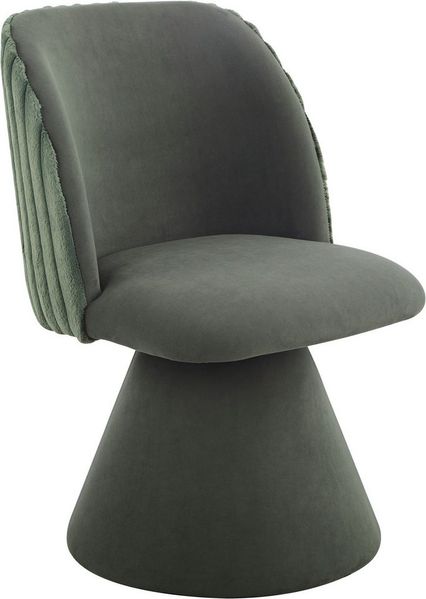 HELA Esszimmerstuhl BARI I Drehstuhl (Set, 1 St), 360° drehbar, Polsterfuß, Materialkombi, Außen Felloptik Innen Velvet