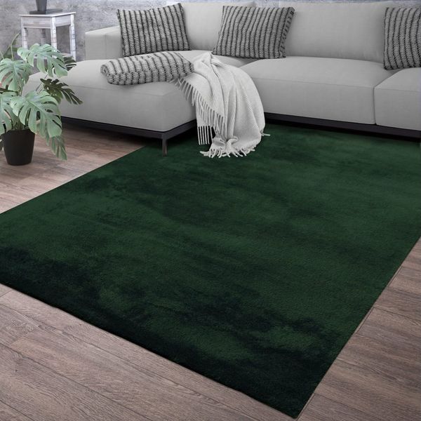 TT Home Teppich Diele, Esszimmer, Flur, Schlafzimmer, Wohnzimmer, Rechteckig, Höhe: 14 mm, Wohnzimmer Kurzflor Einfarbig Modernes Design Waschbar