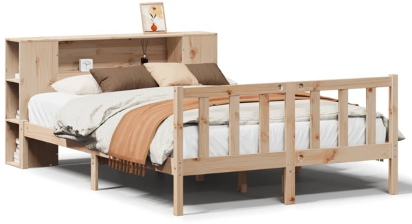 vidaXL Massivholzbett mit Regal ohne Matratze 140x200 cm Kiefernholz 3321657