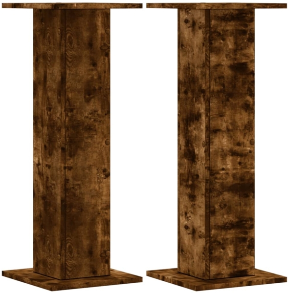 vidaXL Pflanzenständer 2 Stk. Räuchereiche 30x30x80 cm Holzwerkstoff 3307868