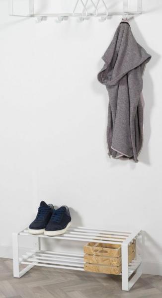 Schuhregal REX SR in Weiß mit 2 Ablagen Flurregal von Spinder