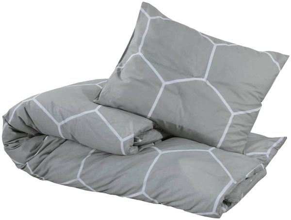 vidaXL Bettwäsche-Set, Baumwolle hellgrau, 220x240 cm Bild 3