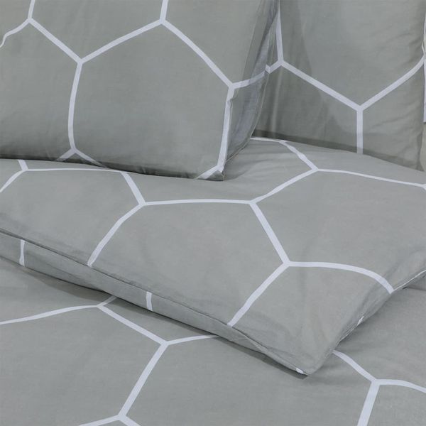 vidaXL Bettwäsche-Set, Baumwolle hellgrau, 220x240 cm Bild 5