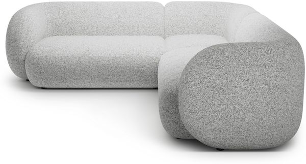 Micadoni Ecksofa Kate 5-Sitzer Strukturierter Stoff Hellgrau Melange Bild 2