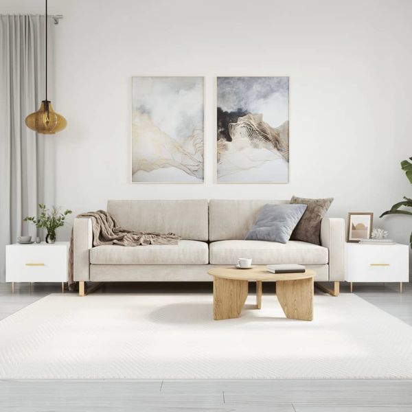 vidaXL Couchtische 2 Stk. Hochglanz-Weiß 50x50x40 cm Holzwerkstoff 829369