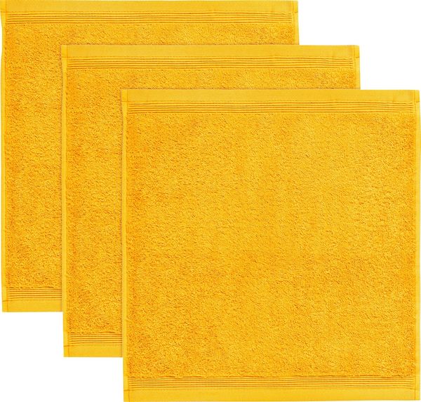 möve Superwuschel Seiftuch 30x30 cm aus 100% Baumwolle, gold 3er Set