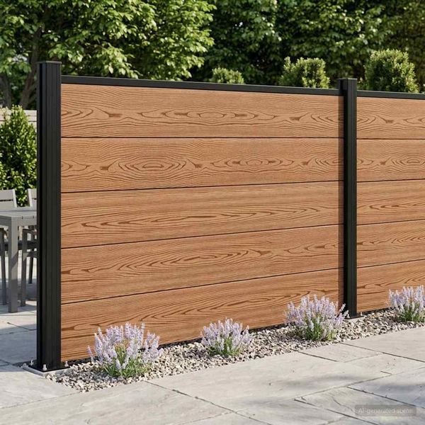 vidaXL Zaunelement WPC und Aluminium Braun 42039070