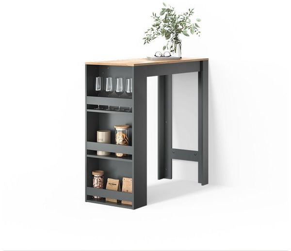 Livinity® Bartisch Regusa, Anthrazit/Goldkraft Eiche/Goldkraft Eiche, 45x110 cm (1-St)
