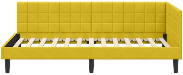 vidaXL Eckbettgestell mit Kopfteil Gelb 90 cm x 200 cm Samt 42016434 Bild 5