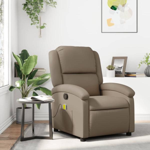 vidaXL Massagesessel Cappuccino-Braun Kunstleder 371788