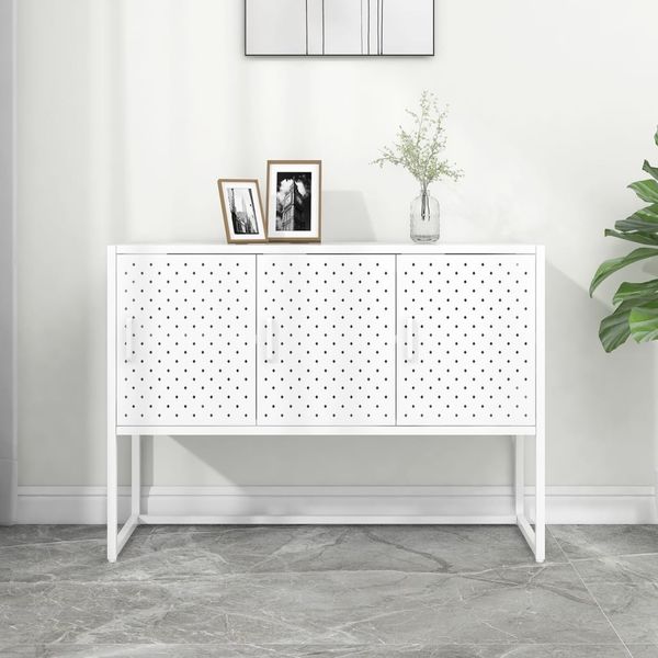 vidaXL Sideboard Weiß 105x35x75 cm Stahl 335869