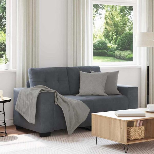 vidaXL Zweisitzer-Sofa Dunkelgrau 160x77x82 cm Samt 4105111