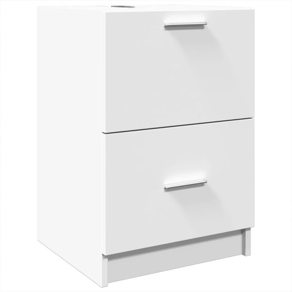 Waschbeckenunterschrank, Badschrank, Unterschrank Weiß 40x37x59 cm Holzwerkstoff j372p