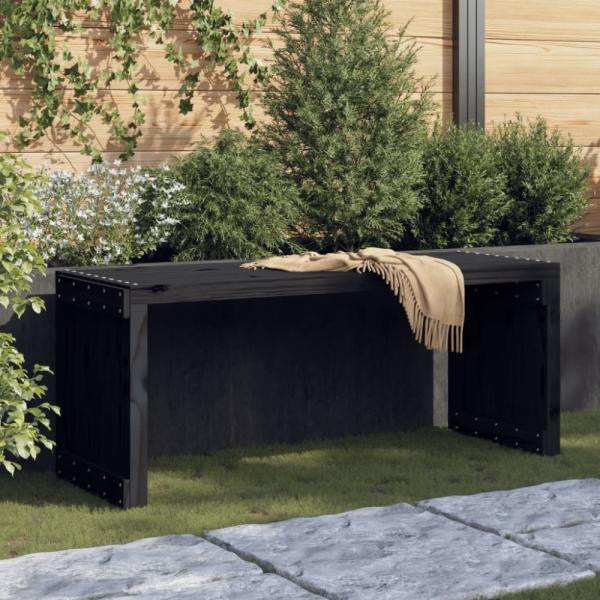 vidaXL Gartenbank Ausziehbar Schwarz 212,5x40,5x45cm Massivholz Kiefer 832527