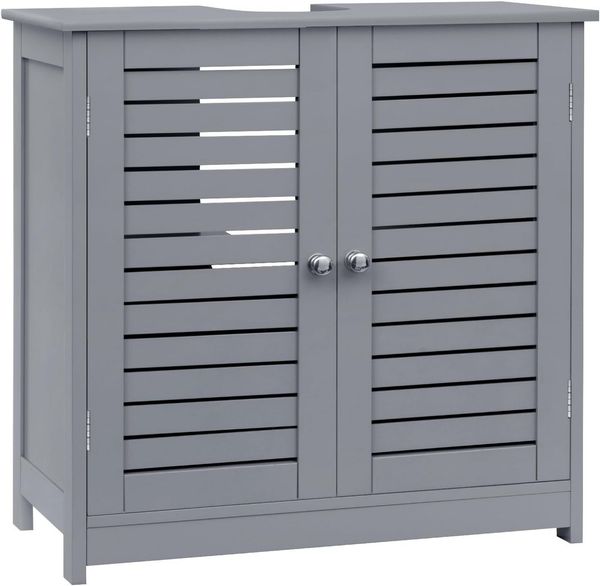 EUGAD Waschbeckenunterschrank (1-St) Unterschrank 60x30x60 cm mit 2 Türe Grau