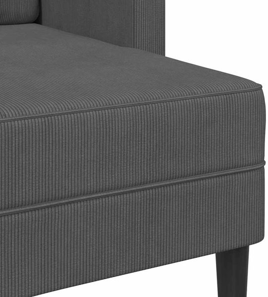 vidaXL 2-Sitzer-Sofa mit Chaiselongue L-förmig Dunkelgrau 125 cm Leinen 4107077 Bild 7