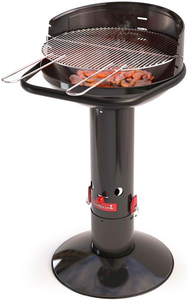 Barbecook Loewy 50 Holzkohlegrill BBQ mit Windschutz, Grillen für 10 Personen, schwarz, 51.5 x 56 x 99 cm