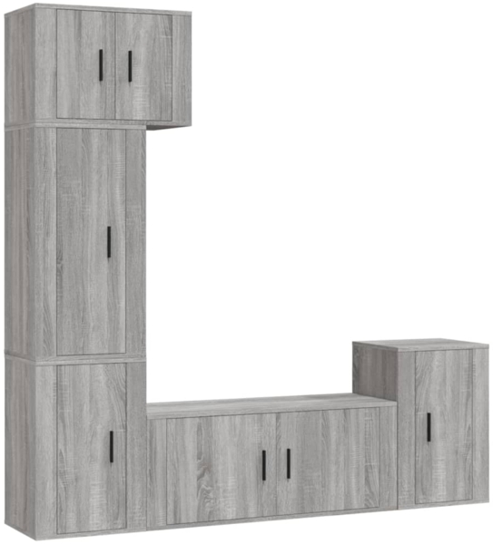 vidaXL 5-tlg. TV-Schrank-Set Grau Sonoma Holzwerkstoff 3188628