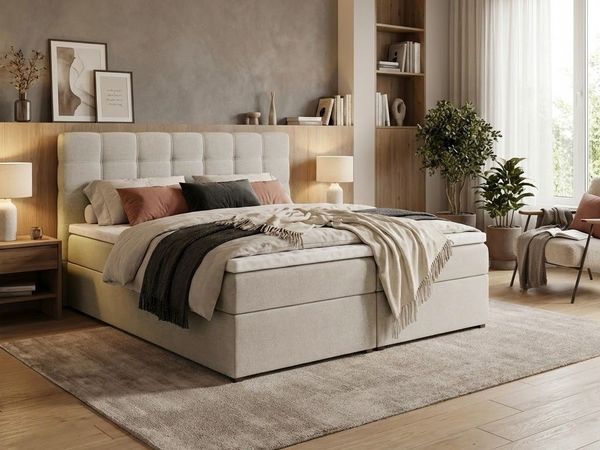 Beautysofa Boxspringbett TOPIQ mit Bettkasten (Bett für Schlafzimmer), mit 2x Bettkästen, Federkernmatratze