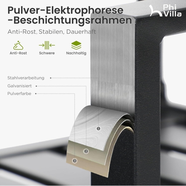 PHI VILLA Gartenmöbel Set Metall 6er Stühle Gartentisch Outdoorsitzgruppe Bild 3