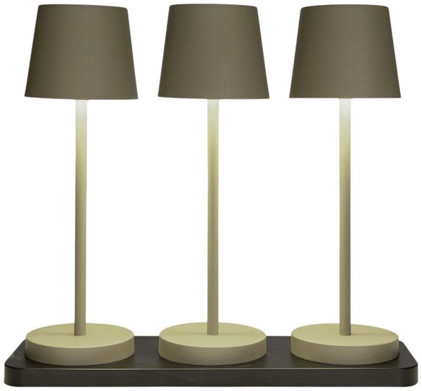 Coen Bakker Deco BV LED Außen-Tischleuchte Portable Light, Dimmfunktion, LED, warmweiß, kaltweiß, neutralweiß, oliv Ladestation dimmbar touch 28cm