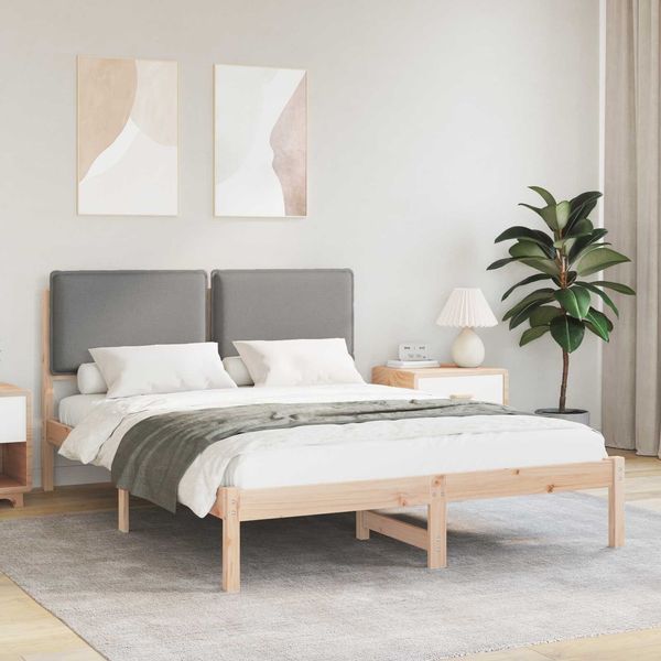 vidaXL Bettgestell mit gepolstertem Kopfteil Hellgrau 120 x 190 cm 877854