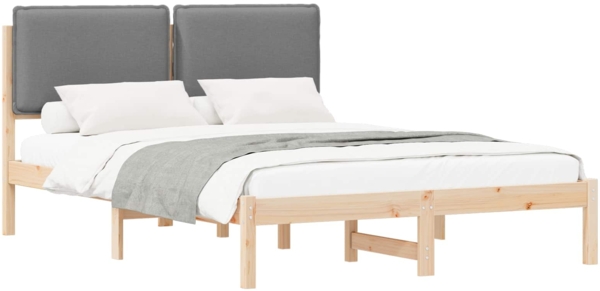 vidaXL Bettgestell mit gepolstertem Kopfteil Hellgrau 120 x 190 cm 877854