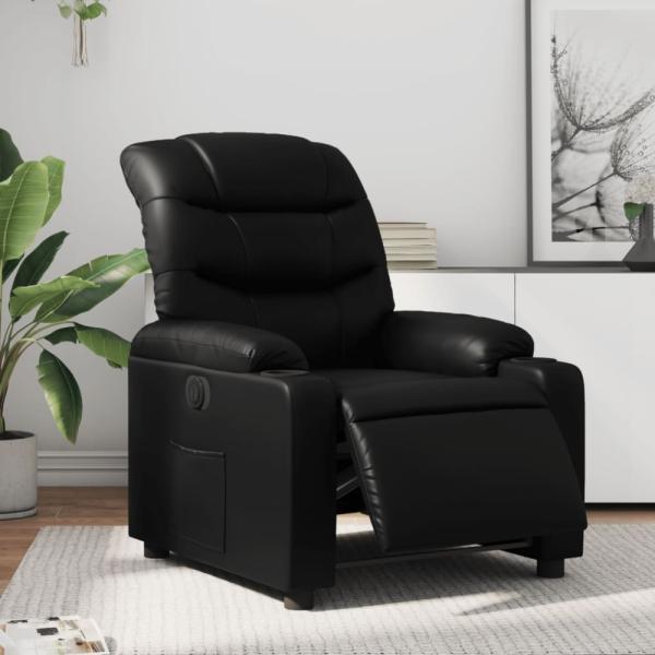 vidaXL Relaxsessel Elektrisch Schwarz Kunstleder 3206585