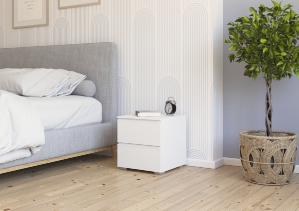 rauch Joel, Nachttisch-Paar, 2 Schubladen, Farbe Weiß, BxHxT 40x42x42cm