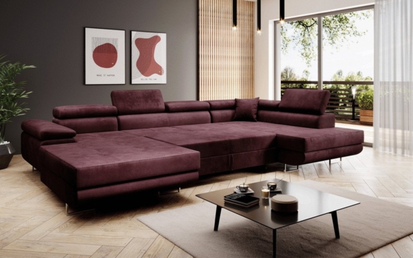 Luxusbetten24 Schlafsofa Designer Sofa Lago, mit Stauraum und Schlaffunktion