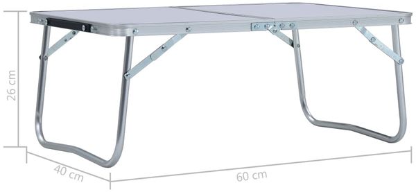 vidaXL Klappbarer Campingtisch Weiß Aluminium 60 x 40 cm 48185 Bild 8