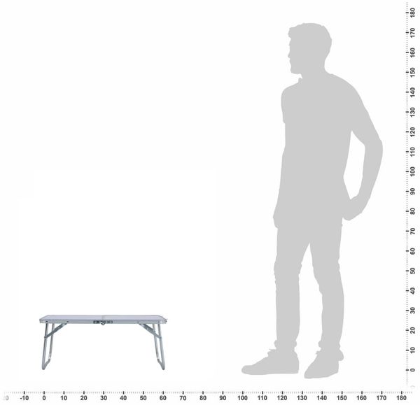 vidaXL Klappbarer Campingtisch Weiß Aluminium 60 x 40 cm 48185 Bild 7