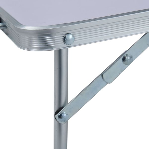 vidaXL Klappbarer Campingtisch Weiß Aluminium 60 x 40 cm 48185 Bild 5