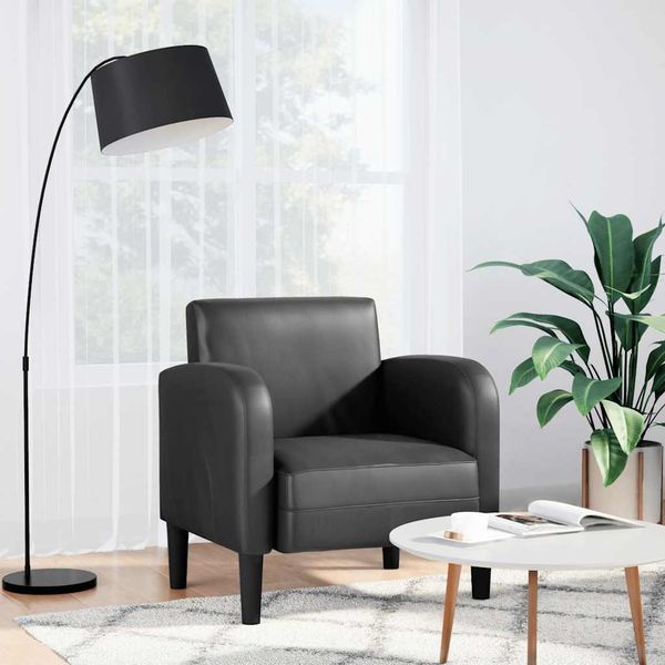 vidaXL Sessel mit Armlehnen Schwarz 54 cm Kunstleder 4100529