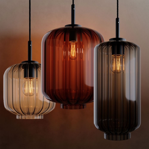 s.luce Velo 8-flammige Galerielampe Ø 80cm Baldachin Ø 25cm Braun, Schwarz Bild 6