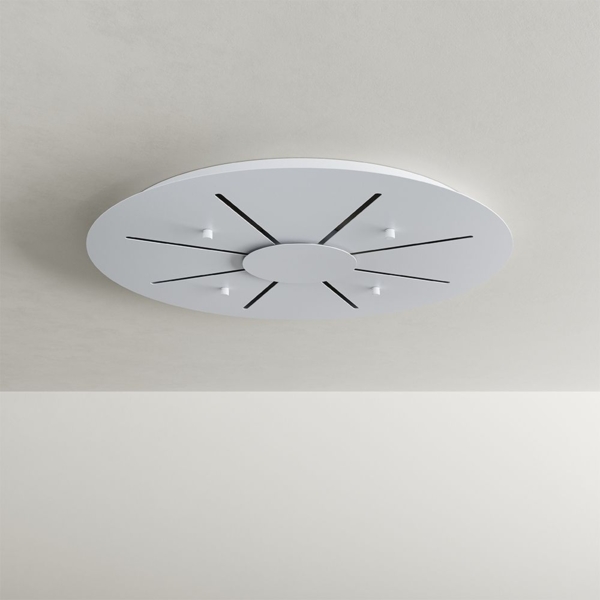 s.luce Velo 8-flammige Galerielampe Ø 80cm Baldachin Ø 25cm Braun, Schwarz Bild 8