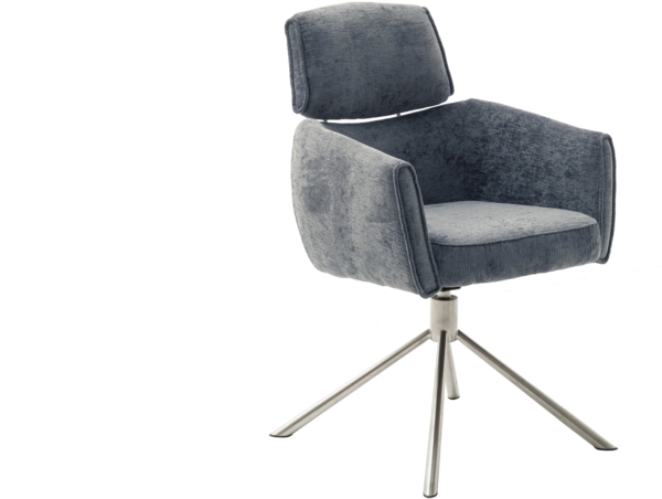 2er Set Sesselstuhl Quebec, 360° drehbar - Anthrazit / Edelstahl