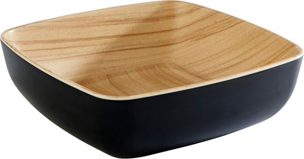 APS Servierschale Frida, Melamin, (1-tlg), Holzoptik innen, 16x16 cm