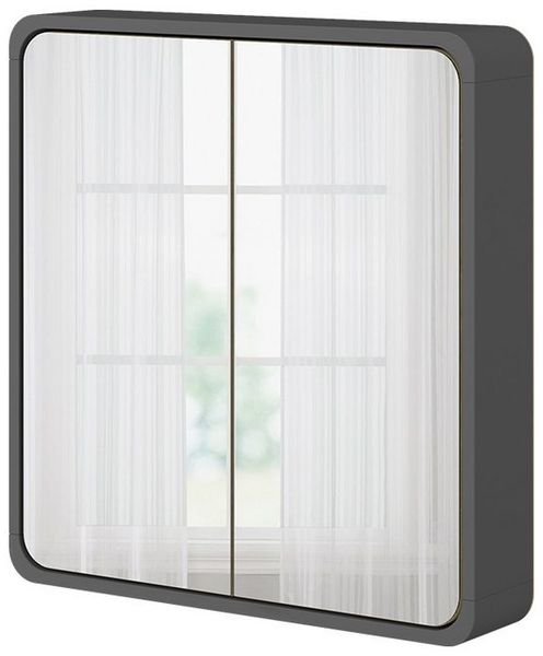 Badezimmerspiegelschrank Arla Anthrazit/Eiche 60 x 60 cm Vicco