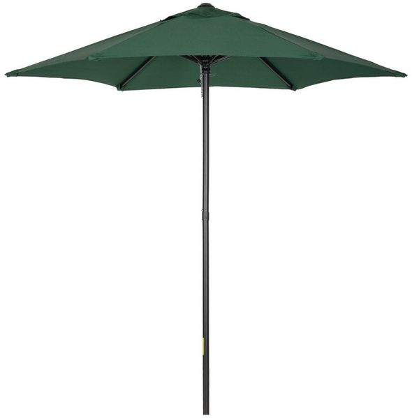 Outsunny Sonnenschirm sechseckig, windfest, stabil, LxB: 196x196 cm, Balkonschirm, Strandschirm, für Strand Balkon Terrasse Garten, Grün