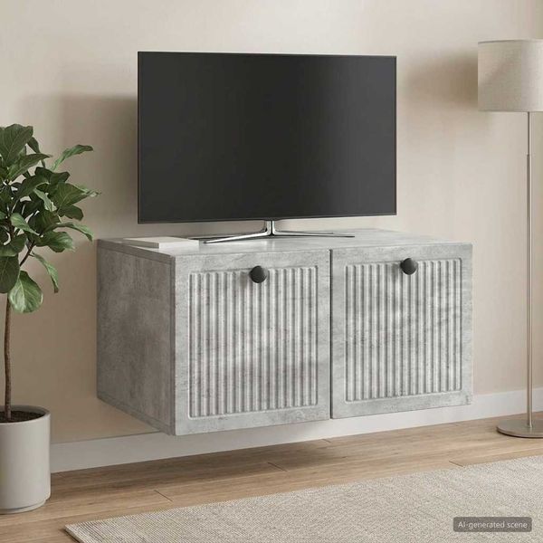 vidaXL Wandmontierter TV-Schrank Betongrau 59,5 x 41 x 30 cm 897998