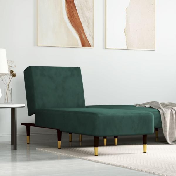 vidaXL Chaiselongue Dunkelgrün Samt 352804