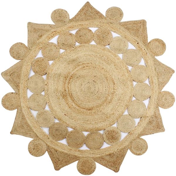 vidaXL Teppich Handgefertigt Jute Geflochten 90 cm [133713]
