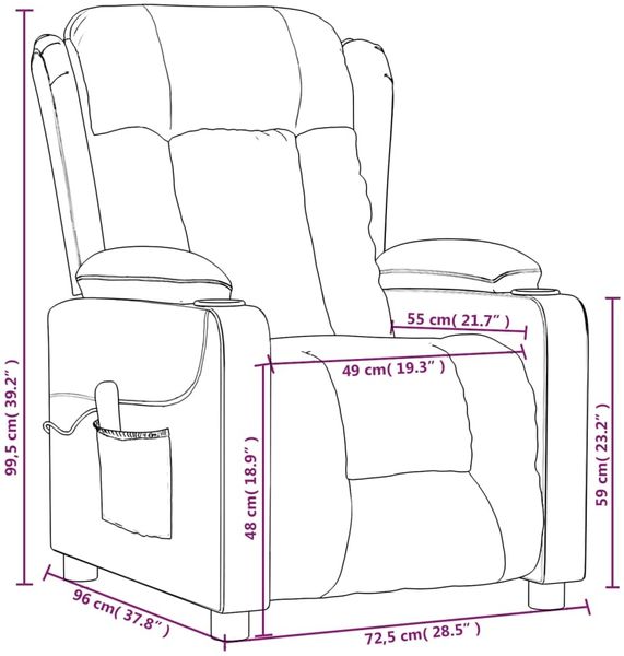 vidaXL Massagesessel Dunkelbraun Stoff 339063 Bild 10