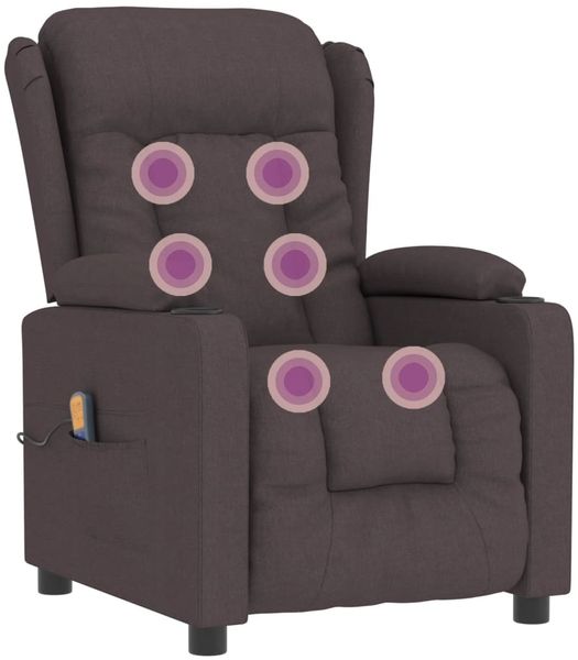 vidaXL Massagesessel Dunkelbraun Stoff 339063 Bild 6