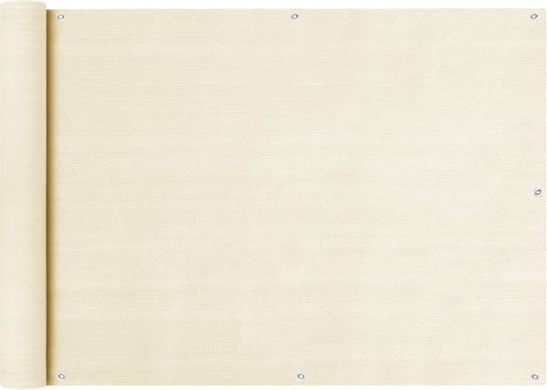 vidaXL Balkon Sichtschutz Creme 75x600 cm HDPE 310923