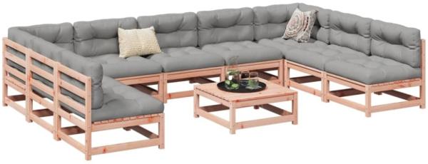 vidaXL 10-tlg. Garten-Sofagarnitur mit Kissen Massivholz Douglasie 3299598