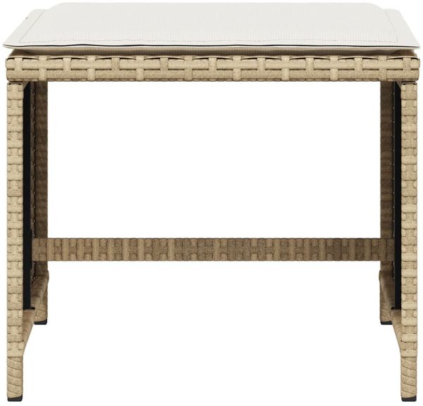 vidaXL Gartenhocker mit Kissen 4 Stk. Beige 40x40x35 cm Poly Rattan 4007487 Bild 5