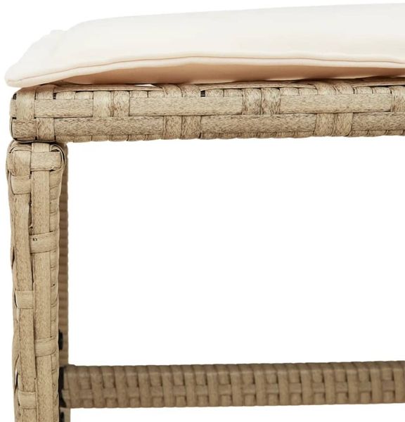 vidaXL Gartenhocker mit Kissen 4 Stk. Beige 40x40x35 cm Poly Rattan 4007487 Bild 8